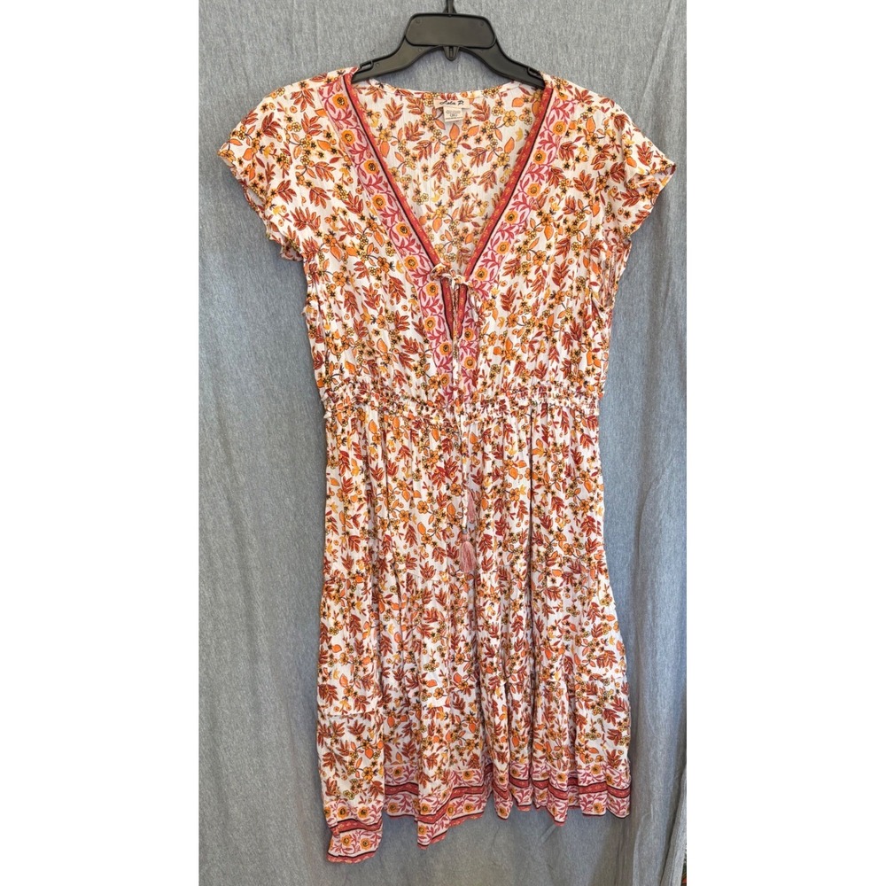 Lola‎ P. Floral Festival Cottagecore Midi Dress Peasant Boho Tiered Womens XL